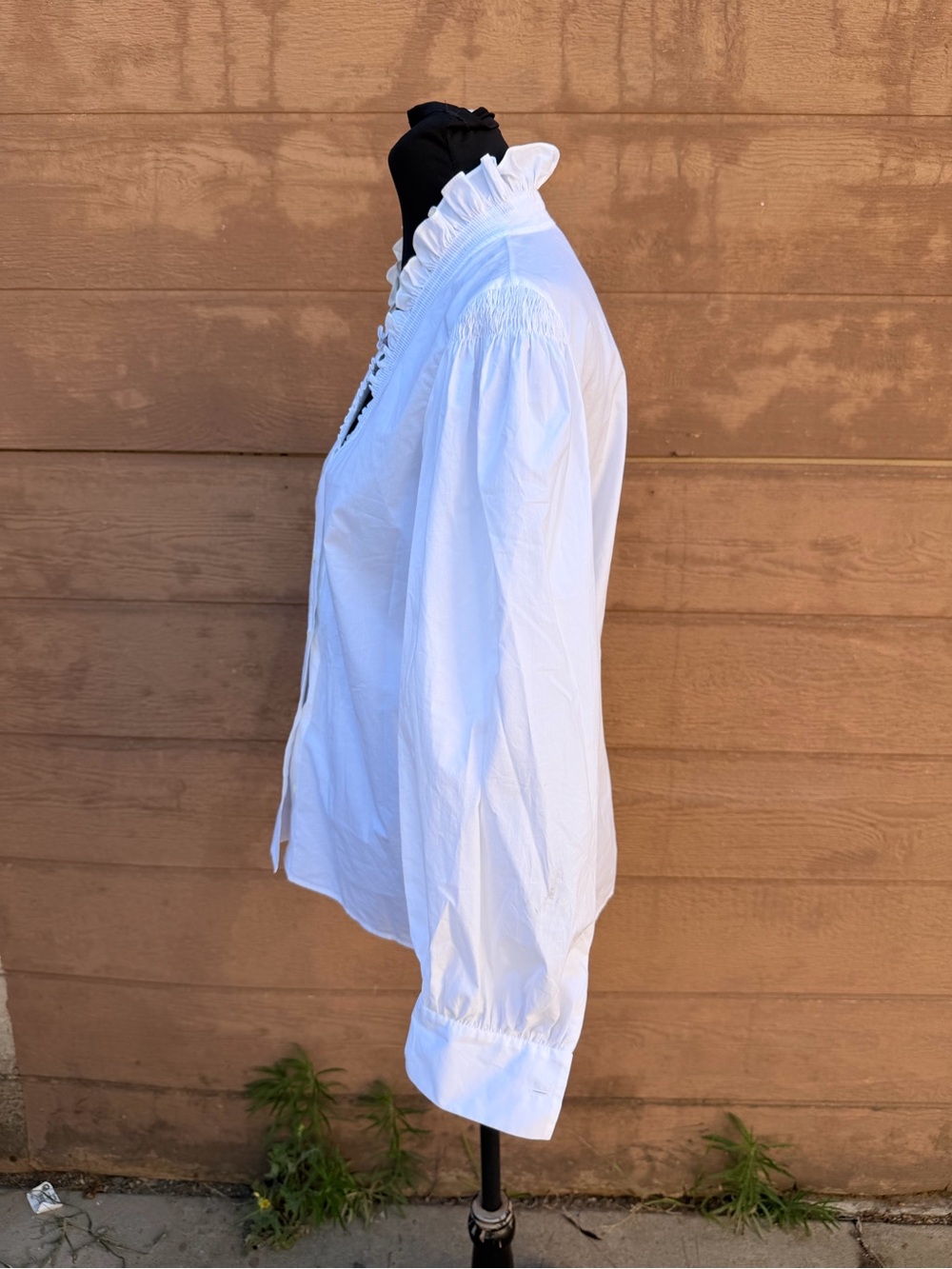 Sandro Lisandra Organic Cotton Ruffled Blouse - Picture 5 of 9